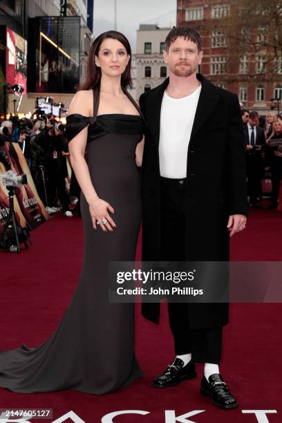 Marisa Abela and Jack O'Connell attend the world premiere of "Back To Black" at the Odeon Luxe Leicester Square on April 08, 2024 in London, England.