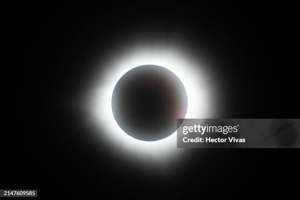 The sun disappears behind the moon during the Great North American Eclipse on April 08, 2024 in Mazatlan, Mexico. Millions of people have flocked to...