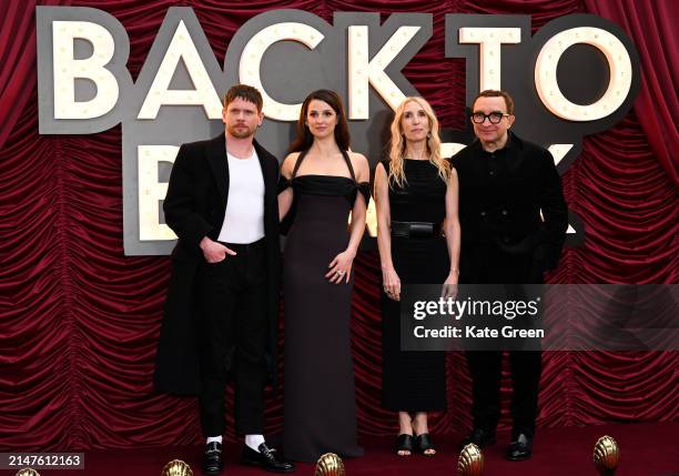 Jack O'Connell, Marisa Abela, Sam Taylor-Johnson and Eddie Marsan attend the world premiere of "Back To Black" at the Odeon Luxe Leicester Square on...