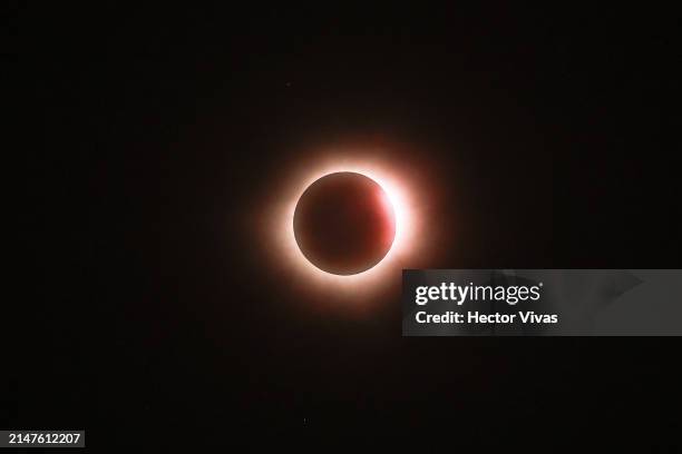 The sun disappears behind the moon during the Great North American Eclipse on April 08, 2024 in Mazatlan, Mexico. Millions of people have flocked to...