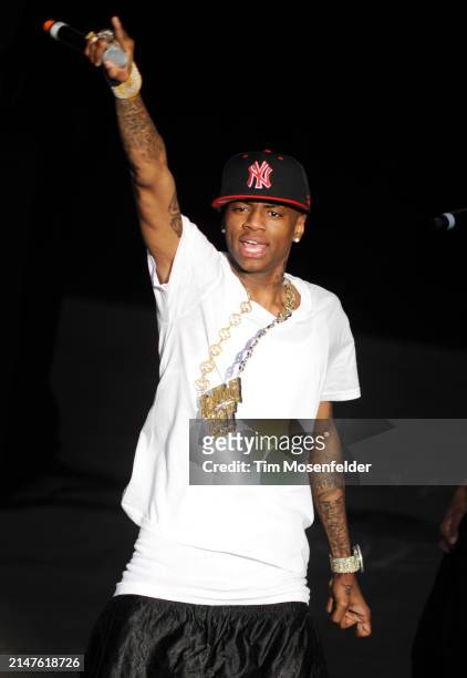Soulja Boy performs during Wild 94.9's The Bomb at Shoreline Amphitheatre on June 26, 2009 in Mountain View, California.