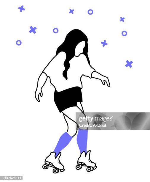 thatâshowiroll - rollerskates stock illustrations