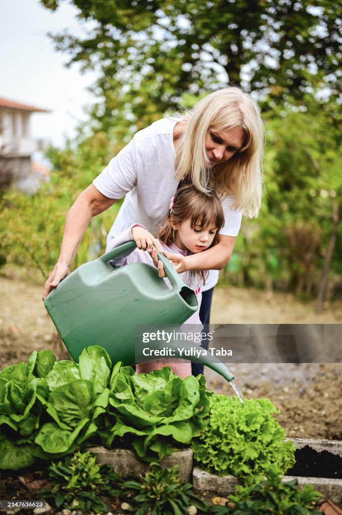 Family in a garden.