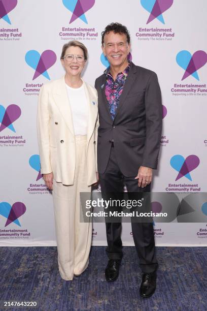 Annette Bening and Brian Stokes Mitchell attend the 2024 Entertainment Community Fund Gala at Marriott Marquis Theater on April 08, 2024 in New York...