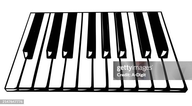bildbanksillustrationer, clip art samt tecknat material och ikoner med piano keys ink - pianotangent