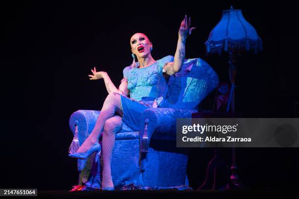 Sasha Velour performs on stage at Gran Teatro CaixaBank Príncipe Pío on April 08, 2024 in Madrid, Spain.