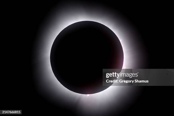 The moon passes in front of the sun during a solar eclipse on April 08, 2024 in Martin Ohio. Millions of people have flocked to areas across North...