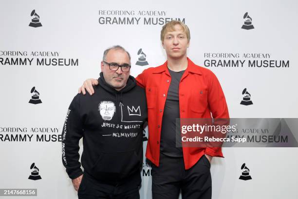 Jason Kramer and Jonny Pierce attend A Conversation With The Drums Moderated by Jason Kramer at GRAMMY Museum L.A. Live on April 08, 2024 in Los...