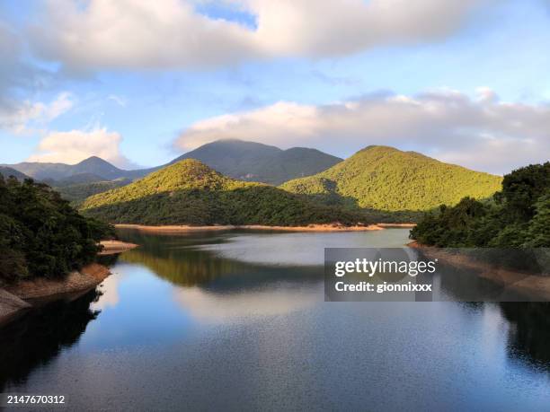 tai tam tuk reservoir, hong kong - tai tam country park stock pictures, royalty-free photos & images
