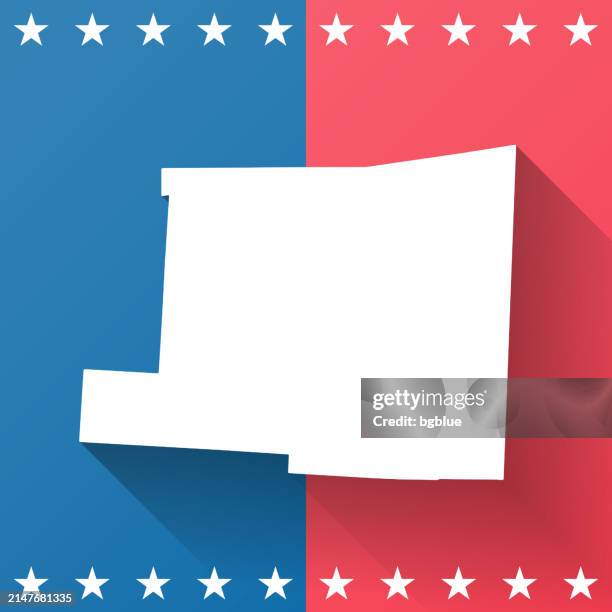 knox county, ohio. map on blue and red background - mount vernon stock illustrations