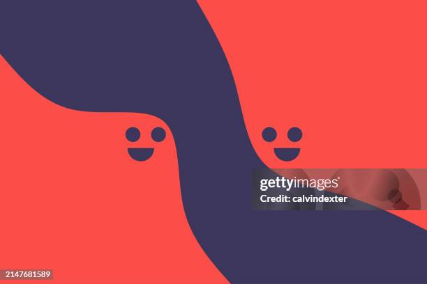 emoticons on wave background - emoticon-pattern stock illustrations