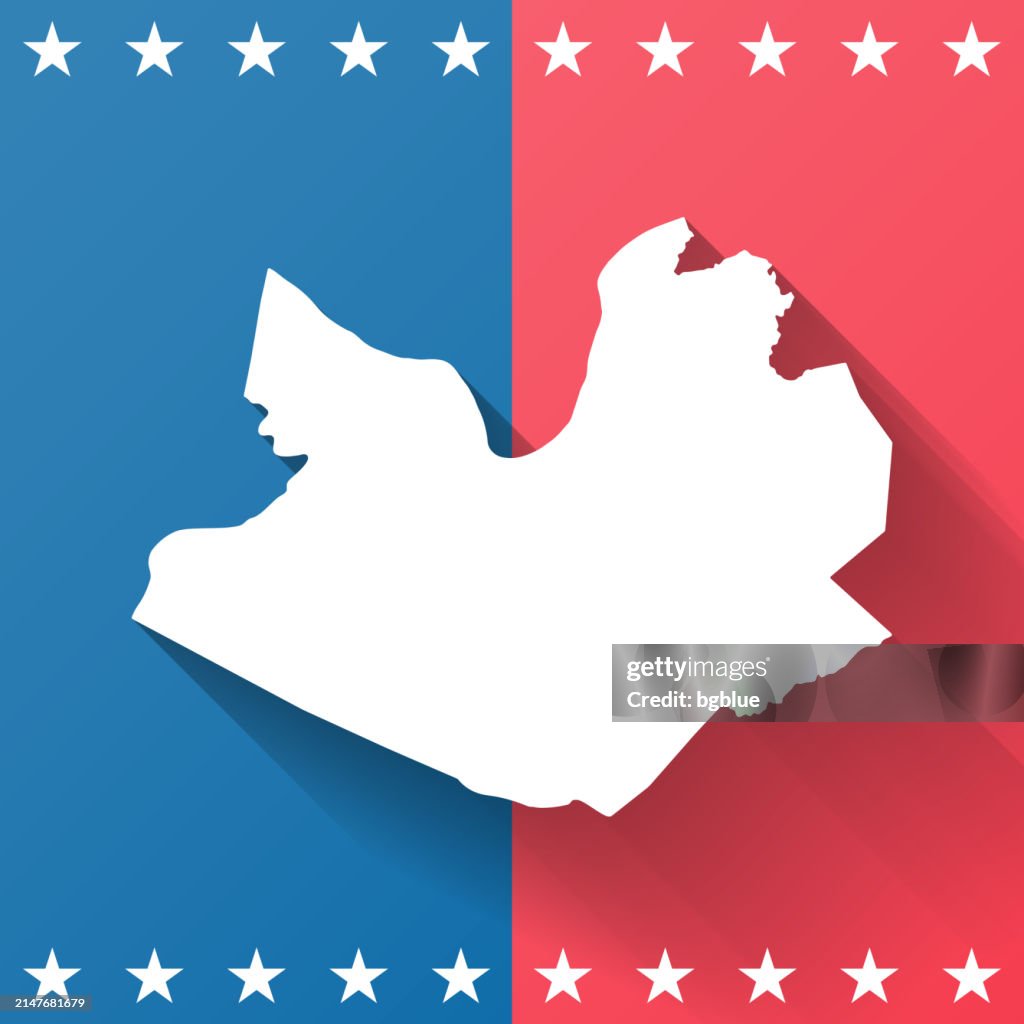 Daviess County, Kentucky. Map on blue and red background