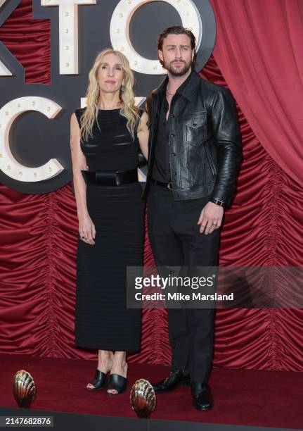 Sam Taylor-Johnson and Aaron Taylor-Johnson attend the world premiere of "Back To Black" at the Odeon Luxe Leicester Square on April 08, 2024 in...
