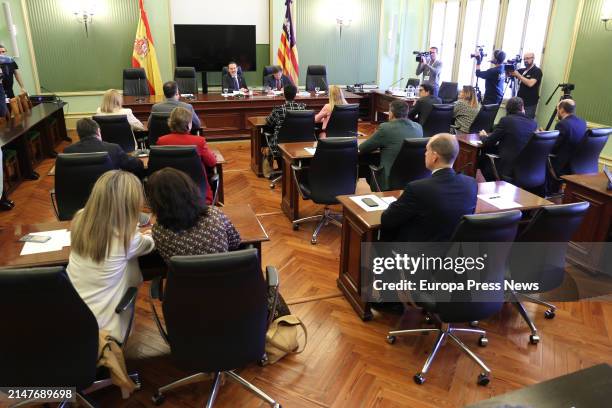 General view during the constitution of the investigation commission of the Koldo case, in the Balearic Parliament, on April 9 in Palma de Mallorca,...