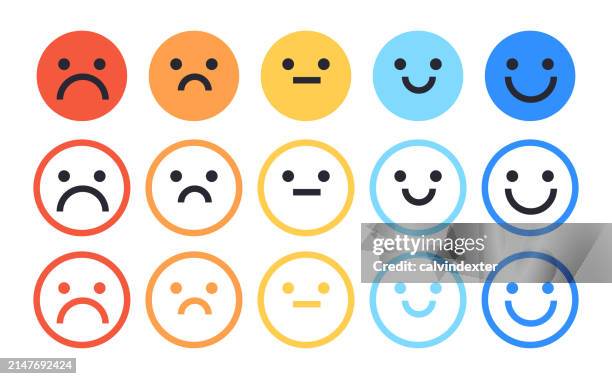 stockillustraties, clipart, cartoons en iconen met emoticons for mental health and customer focused - antropomorfische smiley