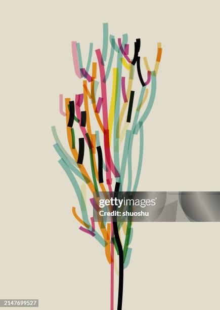 colors hand drawing style trees pattern art illustration background - tree drawing stock illustrations
