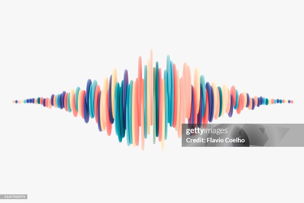 Colorful sound wave on white background