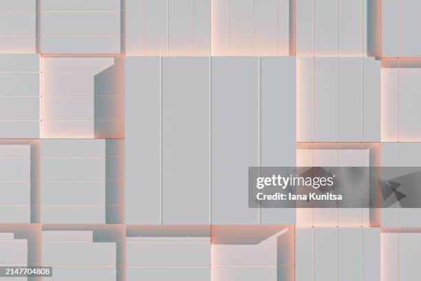 light blue, gray, pink, pastel colors cubes, squares shape layered background. abstract 3d pattern, geometric composition. design element. place for text. - geometriestunde stock-fotos und bilder