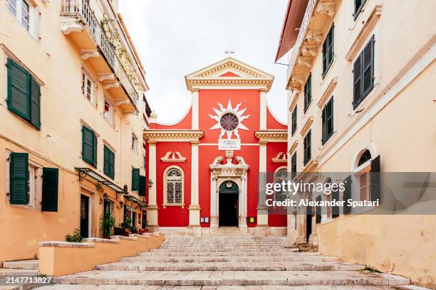 church in corfu old town, greece - corfu stock pictures, royalty-free photos & images