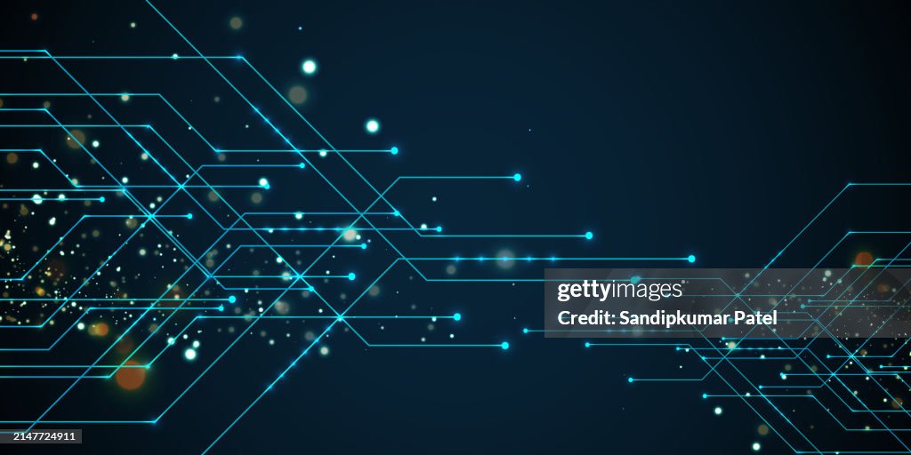 Abstract Technology Background , blue circuit board pattern