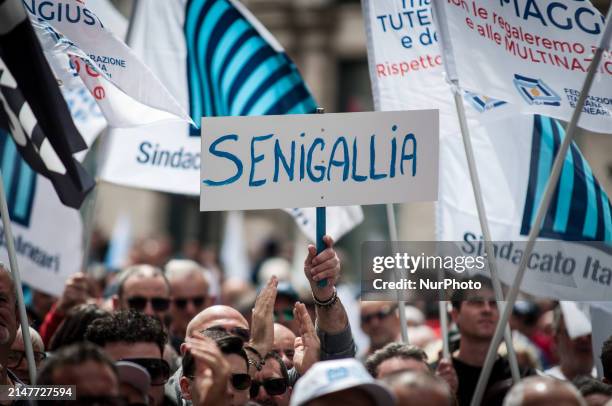 Operators of ''Balneari'' concessions are protesting against the Bolkestein Directive in Piazza Santi Apostoli in Rome, Italy, on April 11 during a...