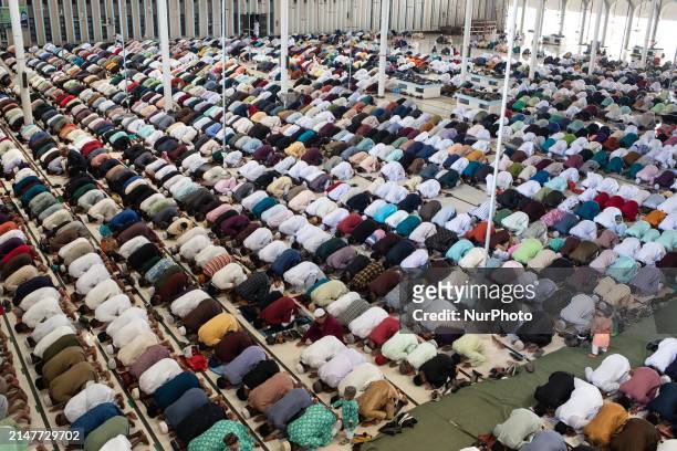 Muslims Gather At Baitul Mukarram Mosque To Begin Eid Celebration With The Prayer Of Eid-ul-Fitr In Dhaka, Bangladesh On April 11, 2024.