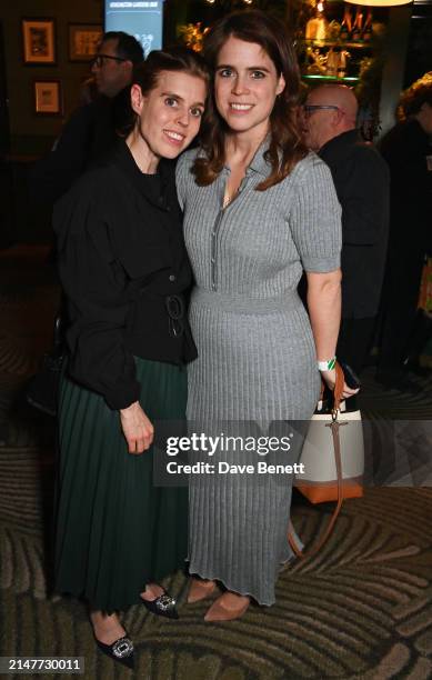 Princess Beatrice of York and Princess Eugenie of York attend the Ellie Goulding x SERVED Private Party at Royal Albert Hall on April 11, 2024 in...