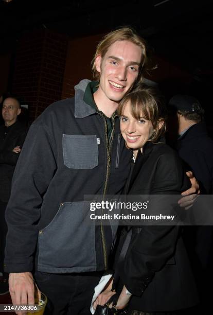 Levon Hawke and Maya Hawke at the after party for the New York premiere of "Wildcat" held at Bar Tulix on April 11, 2024 in New York City.