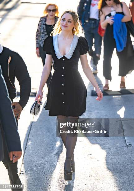 Joey King is seen at "Jimmy Kimmel Live" on April 11, 2024 in Los Angeles, California.