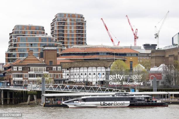 An Uber Boat near The Globe Theatre in London, UK, on Thursday, April 11, 2024. Land Securities Group Plc has acquired a development site...