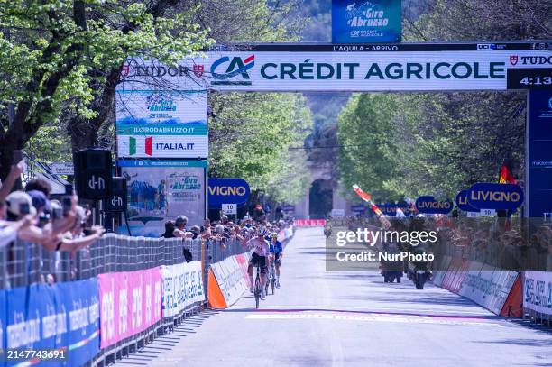 Pavel Sivakov of Russia and UAE Team Emirates reacts and crosses during the 2024 Giro d'Abruzzo Stage 4, a 173 km stage from Montorio al Vomano to...