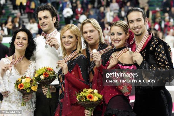 Silver medalist Marie-France Dubreuil and Patrice Lauzon from Canada Gold medalist Albena Denkova and Maxim Staviski from Bulgaria and bronze medlist...