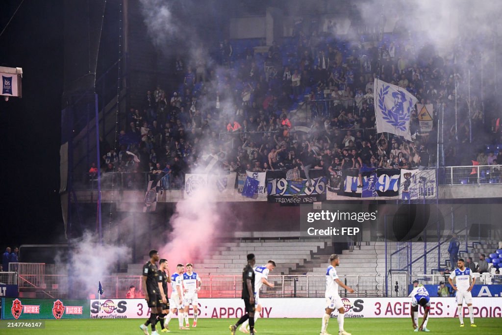 Troyes suspends four players for throwing fireworks at their own fans