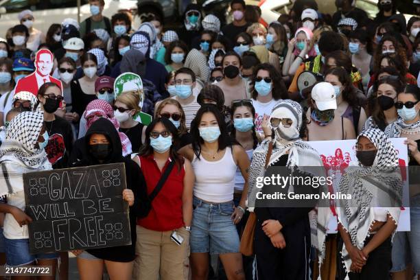 Hundreds of Pomona College students and students from the other Claremont Colleges, join a rally and protest for Pomona College to divest from Israel...