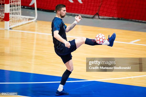 Luka Peric of Croatia controls the ball during the FIFA World Cup 2024 Play Off match between Poland and Croatia on April 12, 2024 in Koszalin,...