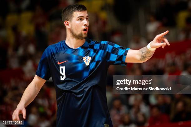 Luka Peric of Croatia gestures during the FIFA World Cup 2024 Play Off match between Poland and Croatia on April 12, 2024 in Koszalin, Poland.