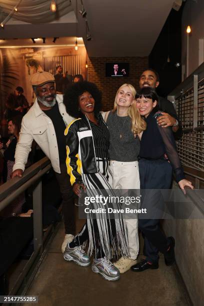 Danny Sapani, Tamara Lawrance, Yolanda Kettle, Katie Leung and Anthony Welsh attend the press night after party for "The Comeuppance" at The Almeida...