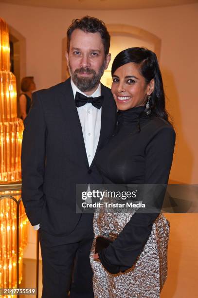 Christian Ulmen and Collien Ulmen-Fernandes attend the Bundespresseball at Hotel Adlon Kempinski on April 12, 2024 in Berlin, Germany.