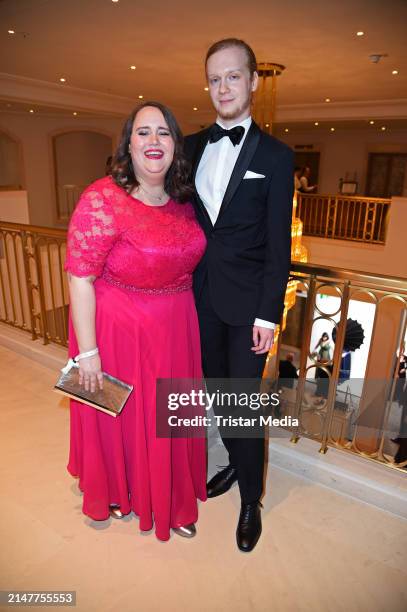 Ricarda Lang and Florian Wilsch attend the Bundespresseball at Hotel Adlon Kempinski on April 12, 2024 in Berlin, Germany.