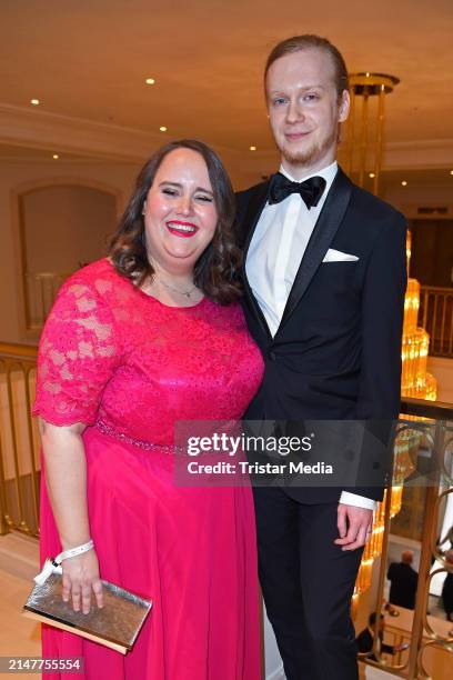 Ricarda Lang and Florian Wilsch attend the Bundespresseball at Hotel Adlon Kempinski on April 12, 2024 in Berlin, Germany.