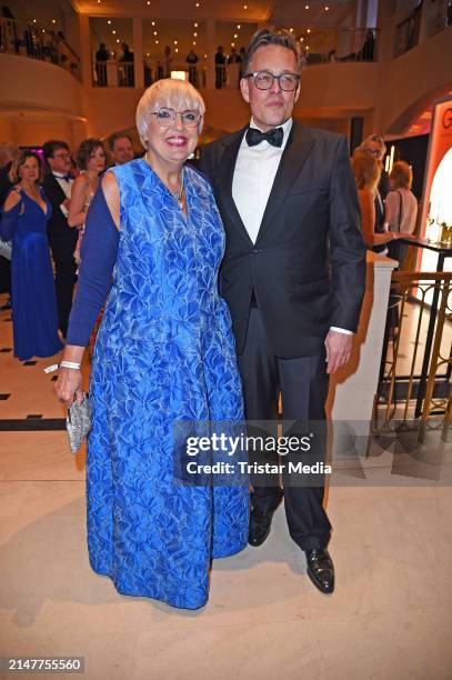 Claudia Roth and Konstantin von Notz attend the Bundespresseball at Hotel Adlon Kempinski on April 12, 2024 in Berlin, Germany.