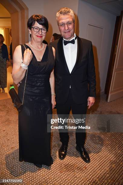 Lothar H. Wieler and Elke Wieler attend the Bundespresseball at Hotel Adlon Kempinski on April 12, 2024 in Berlin, Germany.