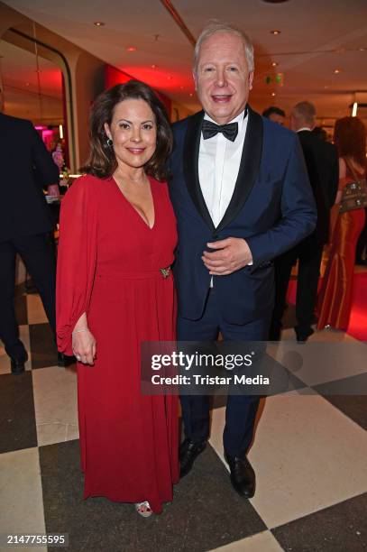 Tom Buhrow and Daniela Boff attend the Bundespresseball at Hotel Adlon Kempinski on April 12, 2024 in Berlin, Germany.