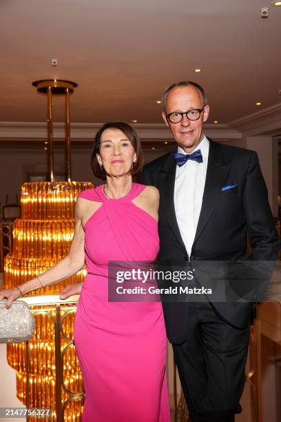 Charlotte Merz and Friedrich Merz attend the Bundespresseball on April 12, 2024 in Berlin, Germany.