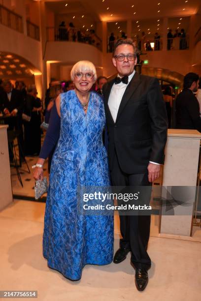 Claudia Roth and Konstantin von Notz attend the Bundespresseball on April 12, 2024 in Berlin, Germany.