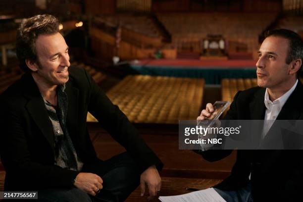 News -- "Matt Lauer interviews Bruce Springsteen" -- NBC News Photo: Virginia Sherwood FOR EDITORIAL USE ONLY -- DO NOT RE-SELL/DO NOT ARCHIV via...