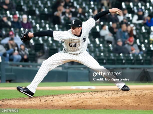 Chicago White Sox pitcher Tim Hill throws a pitch during the MLB game between the Cincinnati Reds and the Chicago White Sox on April 12 at Guaranteed...