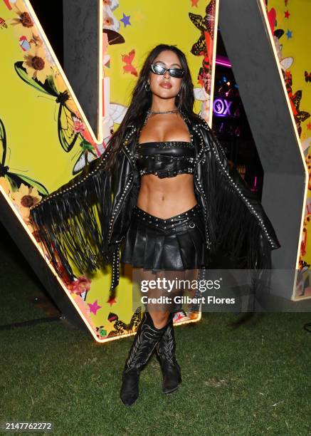 Cinthya Carmona at the Nylon House event held during the Coachella Music and Arts Festival on April 12, 2024 in Thermal, California.