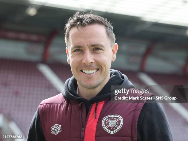 Hearts Barrie McKay arrives during a cinch Premiership match between Heart of Midlothian and Livingston at Tynecastle Park, on April 13 in Edinburgh,...