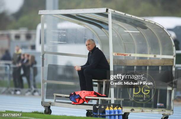 Waterford , Ireland - 12 April 2024; Galway United manager John Caulfield before the SSE Airtricity Men's Premier Division match between Waterford...